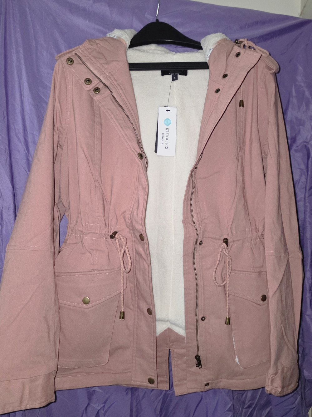 Women's Pink Drawstring Anorak Jacket Size Small